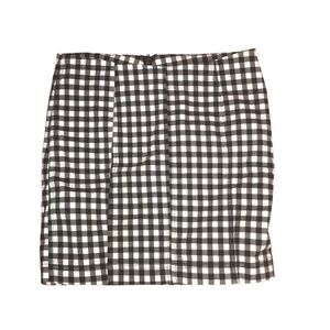 Free People Black and White Gingham Checked Mini Skirt Size 2